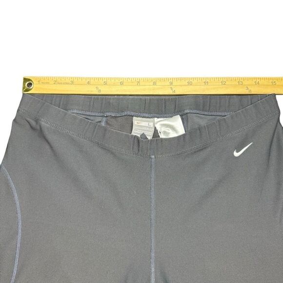Nike FitDry Womens L Activewear Crop Compression Pants Gray Stretch Drawstring - Picture 6 of 7